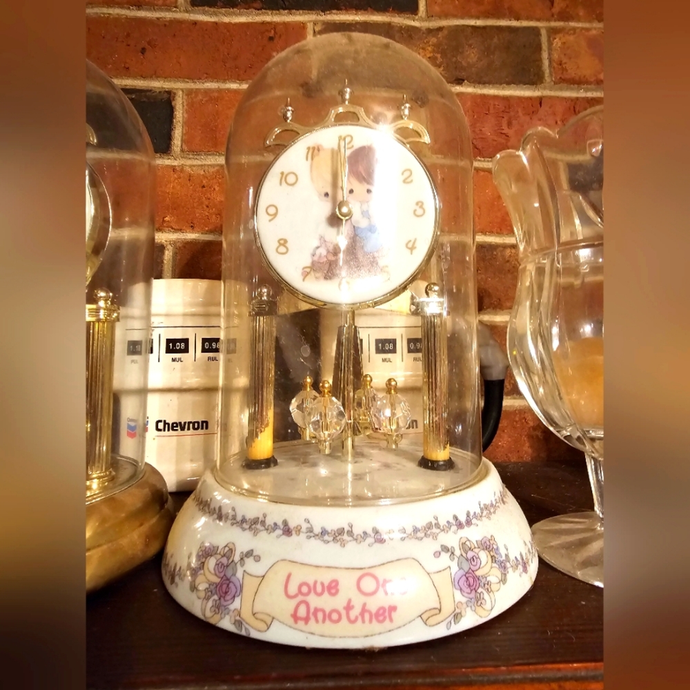 Precious moments anniversary porcelain collectible clock